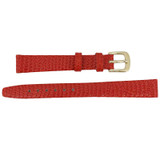 Red Leather Watch Band 14MM Lizard Grain