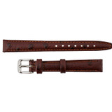 Ostrich Grain 12mm Reddish Brown Leather Watch Strap
