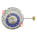 Chinese Automatic Watch Movement 8209-BLU Date at 3:00 24 Hour Disc at 6:00 Overall Height 8.0mm