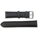 Hadley Roma Black 24mm Shrunken Grain Leather Watch Strap 7 7/8 Inch Length