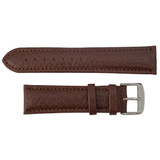 Hadley Roma Brown 24mm Shrunken Grain Leather Watch Strap 7 7/8 Inch Length