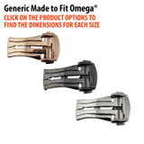 Imitation Made to Fit Omega® Style Deployant Watch Band Buckle Clasp