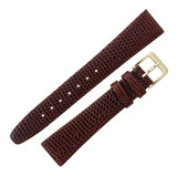 20mm Brown Long Leather Watch Band Lizard Grain 8 1/4 Inch Length