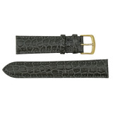 Hadley Roma Grey 20mm Croco Grain Padded Stitched Watch Strap 7 3/8 Inch Length