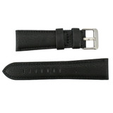 24mm Vegan Black Microfiber Watch Band 7 3/4 Inch Length