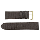 Brown Leather Watch Strap 22mm Stitched Lizard Grain 7 1/2 Inch Length