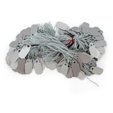 Arch Crown String Tags - 21mm x 9mm Silver Pkg of 250