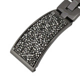 Crystal Encrusted 22mm Black Stainless Steel Watch Band Quick Release Spring Bar Made to Fit Samsung Smart Watch