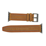 Brown Triple Stitched Leather Watch Band Made to Fit 38mm Apple® Smart Watch