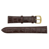 Hadley Roma 20mm Alligator Grain Brown Leather Watch Band 7 1/4 Inch Length