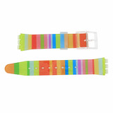 Rainbow Color Rubber Generic Swatch® Watch Band 20mm Wide and Fits 17mm Notched Case 7 1/8 Inch Length