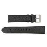 Watch Band 20mm Black Crushed Leather Classic Calf 7 1/2 Inch Length