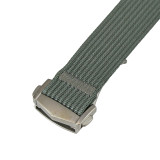 Grey Ribbed Nylon Watch Band with Deployant Clasp 22mm Strap 9 14/16 Inch Length