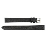 Watch Band 14mm Black Soft Flat Leather Classic Calf 8 1/2 Inch Length