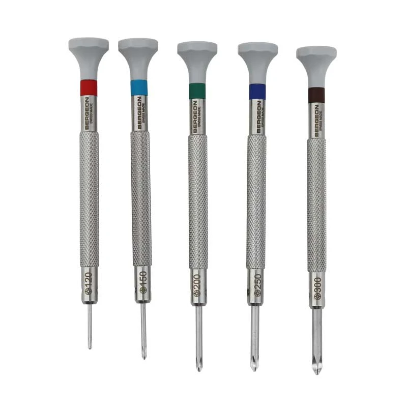 Bergeon 30081-A05 Stainless Steel Ergonomic Screwdriver Set in Wooden Bergeon 30081-A05 Stainless Steel Ergonomic Screwdriver Set in Wooden
