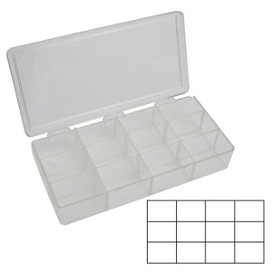 Plastic 12-Compartment Organizer Box for Jewelry and Watch Parts