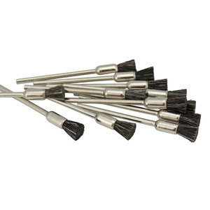 Brass Bristle End Brushes 1/4 diameter on Mandrels for Jewelry Cleaning