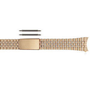 Stainless steel yellow gold tone jubilee style link watch band Stainless steel yellow gold tone jubilee style link watch band