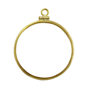Yellow gold filled coin frame pendant for Euro fifty cent