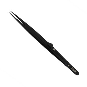 Flat/Angled Edge Italian Tweezers Black Clearance | Esslinger