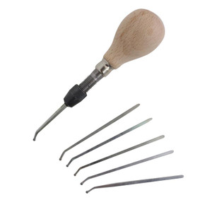 Assortment of six sizes of millgrain tools with adjustable handles