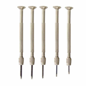 Set of five jewelers screwdrivers with reversible blades Set of five jewelers screwdrivers with reversible blades