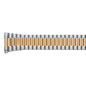 Oyster Style 6 3/4 to 12 Inch Length Expansion Tapered Metal Watch Band Two Tone 16 to 22mm Expandable Ends Oyster Style 6 3/4 to 12 Inch Length Expansion Tapered Metal Watch Band Two Tone 16 to 22mm Expandable Ends