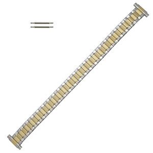 Metal Watch Band 6 to 10 Inch Length Expansion Style Two Tone Color Expandable Ends 10 to 14mm Metal Watch Band 6 to 10 Inch Length Expansion Style Two Tone Color Expandable Ends 10 to 14mm