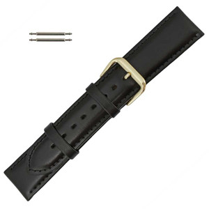 Leather Watch Band 22MM Black Classic Calf