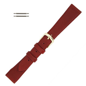 18MM Leather Watch Band Red Smooth Calf