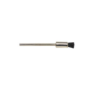 1 MOUNTED WIRE BRISTLE BRUSH-BRASS CRIMPED ON MANDREL ( 3/32 ),  PKG-6EUROTOOL1 MOUNTED WIRE BRISTLE BRUSH-BRASS CRIMPED, 3/32 MANDREL • Our  quality brushes have a steel hub with 3/32 arbor for flex-shaft