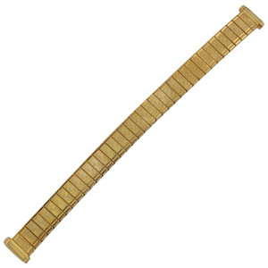 Ladies 10mm gold tone fancy narrow expansion watchband