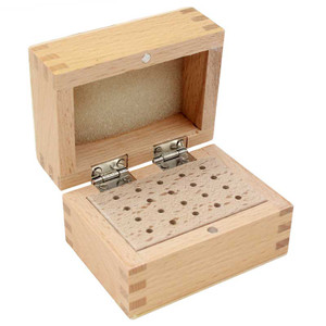 Bur and Mandrel Wood Storage Box With Cover