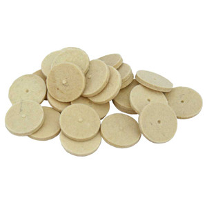 Miniature Felt Wheel Buffs Hard 1 x 1/8 Inch - Choose 25 or 100 Piece Pack