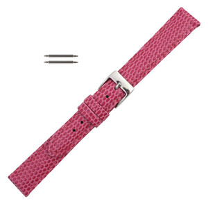 14mm Watch Band Pink Lizard Grain Leather 6 7/8 Inch Length