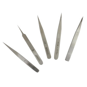 Perfect Line Non Magnetic Steel Epoxy Coated 6pc Tweezers Set