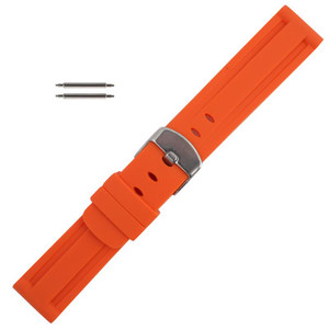 Silicone Watch Band 22mm Orange Sport Watch Band Rubber Jelly