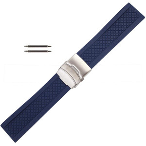 Silicone Watch Band Navy Blue 24mm Sport Watch Band Rubber Jelly 7 7/16 Inch Length Silicone Watch Band Navy Blue 24mm Sport Watch Band Rubber Jelly 7 7/16 Inch Length
