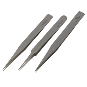 Precision Titanium Tweezers Set of 3 Fine Watchmakers Tweezer Set Precision Titanium Tweezers Set of 3 Fine Watchmakers Tweezer Set