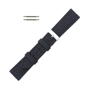 Hadley Roma Genuine Cordura® Watch Strap 22mm Black 7 7/8 Inch Length