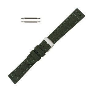 Hadley Roma Genuine Cordura® Watch Strap 20mm Military Green 7 3/4 Inch Length