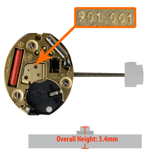 ETA 901.001 quartz watch movement replacement