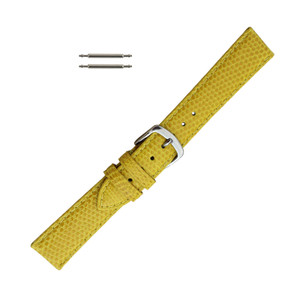 Hadley Roma 12mm Genuine Java Lizard Yellow Watch Band 6 5/8 Inch Length