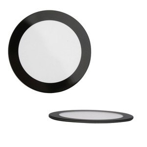 Flat 3mm round mineral glass watch crystals with black trim Flat 3mm round mineral glass watch crystals with black trim