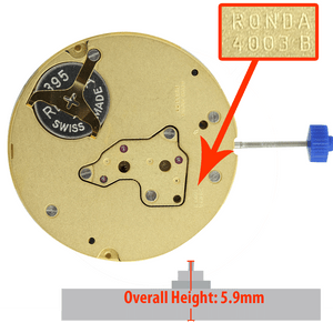Harley Ronda 3 Hand Quartz Watch Movement HQ4003.B Bid Date 12:00 Overall Height 5.9mm