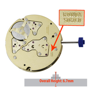 Harley Ronda Chrono Quartz Watch Movement HQ5040.D.G Overall Height 6.7mm