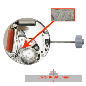 Harley Ronda 3 Hand Quartz Watch Movement HQ773 Overall Height 3.9mm