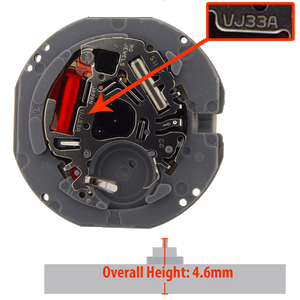 Quartz movement for Hattori Japan VJ33 watch