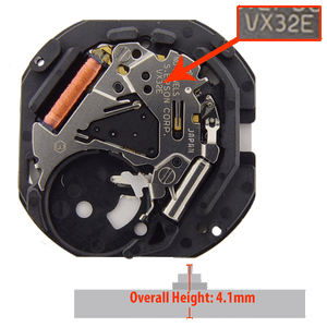 VX32-6 Hattori Japanese quartz watch movement with date display