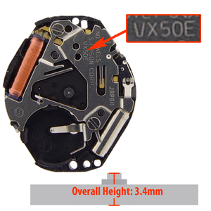 Hattori Japanese VX50 quartz watch movement for Seiko watches